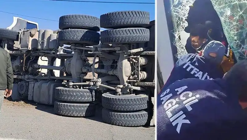 Virajı Alamadığı İçin Yan Yatan Kamyonun Olumsuz Sonuçları